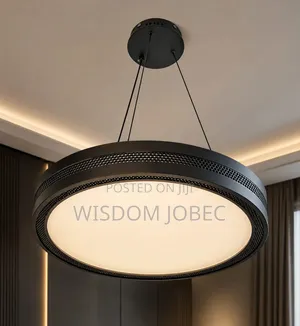 Modern Round Black LED Pendant or Suspension Chandelier