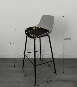Modern Nordic-Style Padded Bar Stools Featuring Plastic