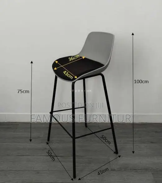 Modern Nordic-Style Padded Bar Stools Featuring Plastic