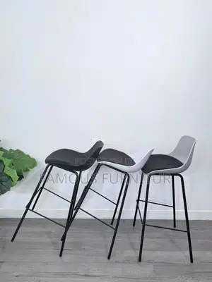 Modern Nordic-Style Padded Bar Stools Featuring Plastic
