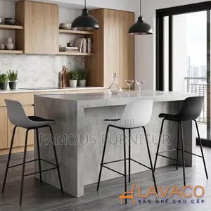 Modern Nordic-Style Padded Bar Stools Featuring Plastic