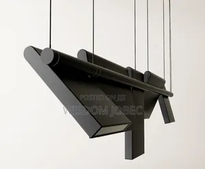 Modern Black Rotatable LED Linear Pendant Light Fixture.