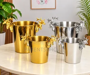 Luxury Deer-Handle Wine Bucket 3L / 5L – Gold / Silver
