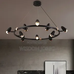 Orvion Contemporary Minimalist Orbit Focus Chandelier Light.