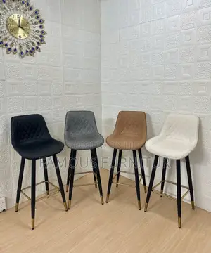 Leather Bar Stool Features a Cushioned Seat
