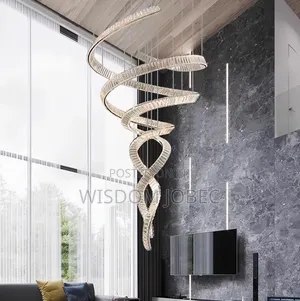 Modern Spiral Crystal LED Chandelier.