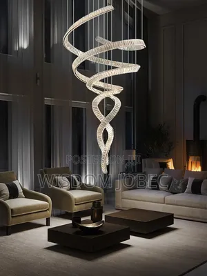Modern Spiral Crystal LED Chandelier.