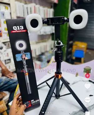 Q13 AI Smart Tracking Tripod With Dual Mini Ring Lights, an Extendabl