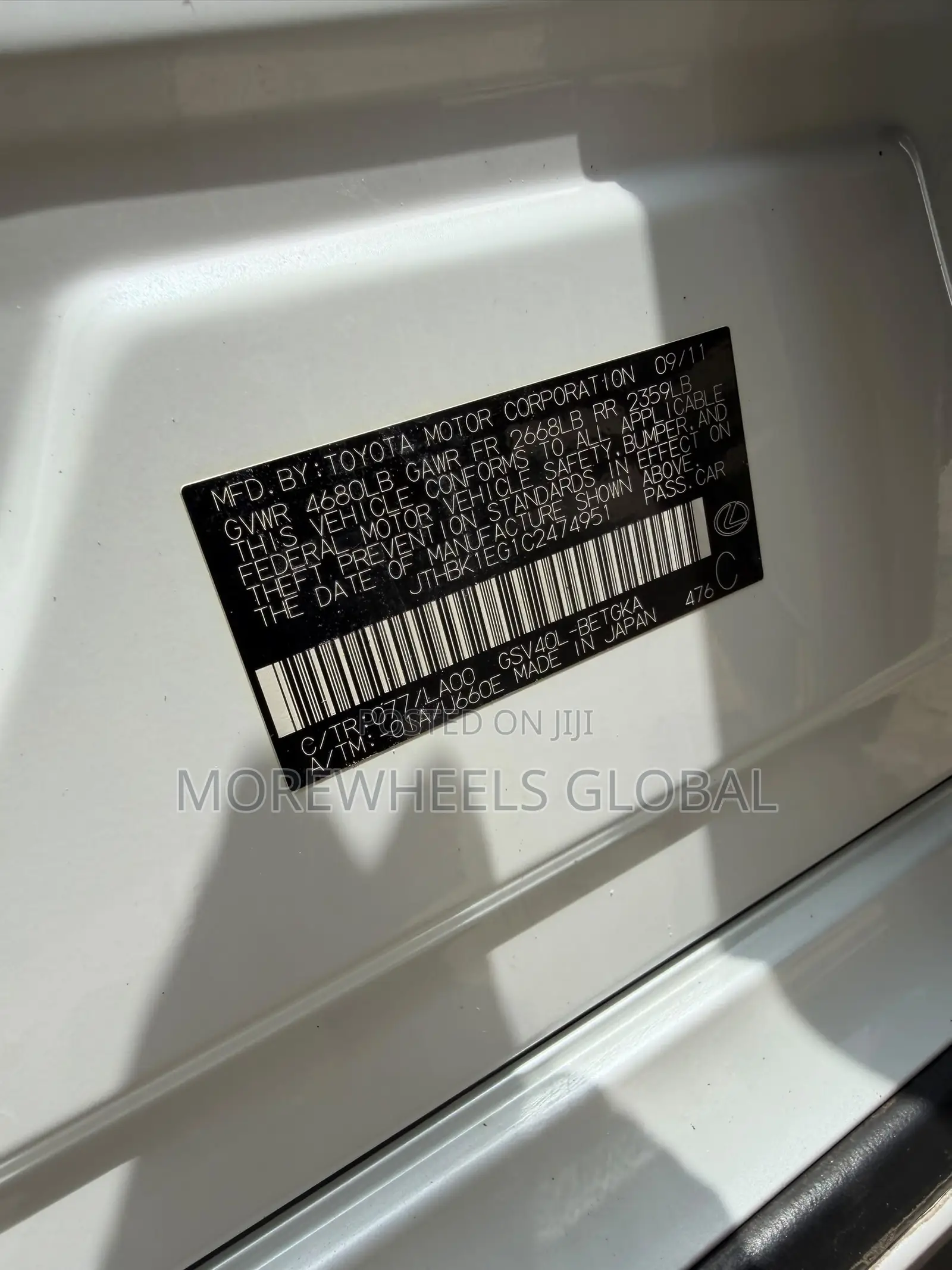 Lexus ES 350 2012 White