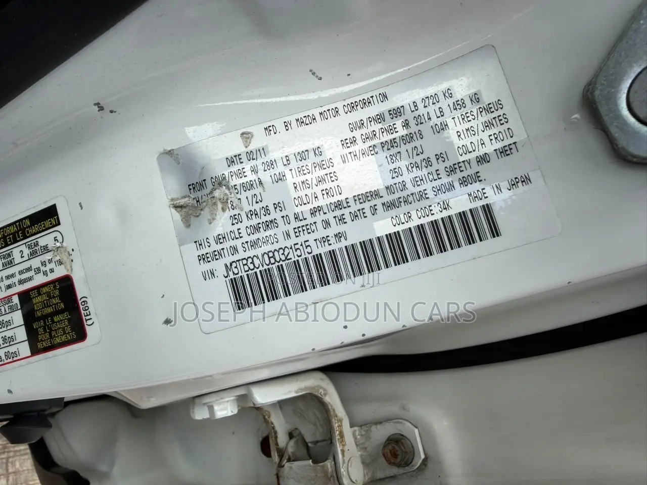 Mazda CX-9 2011 White