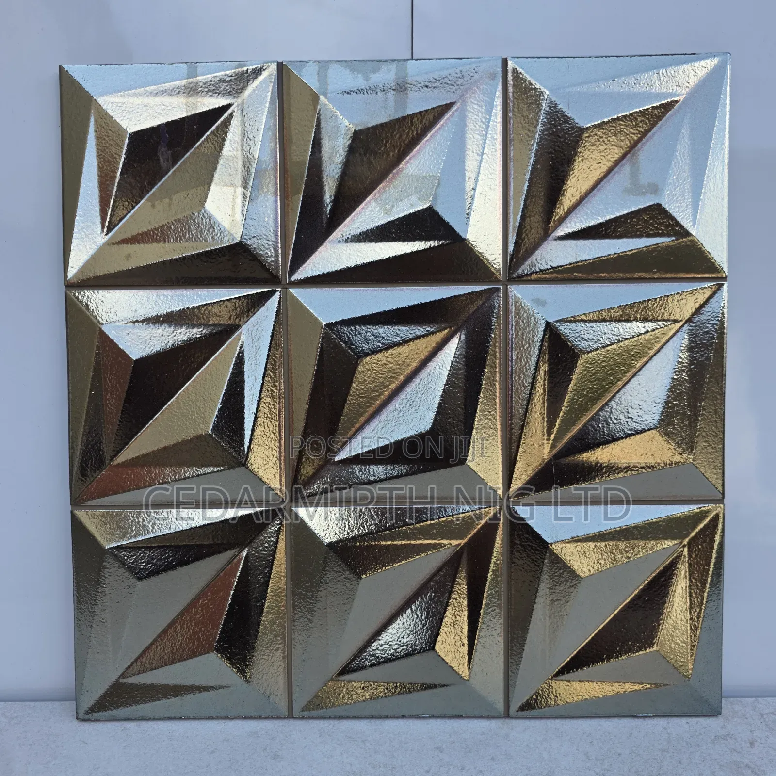 Gold Wall Tile in Geometric Pattern