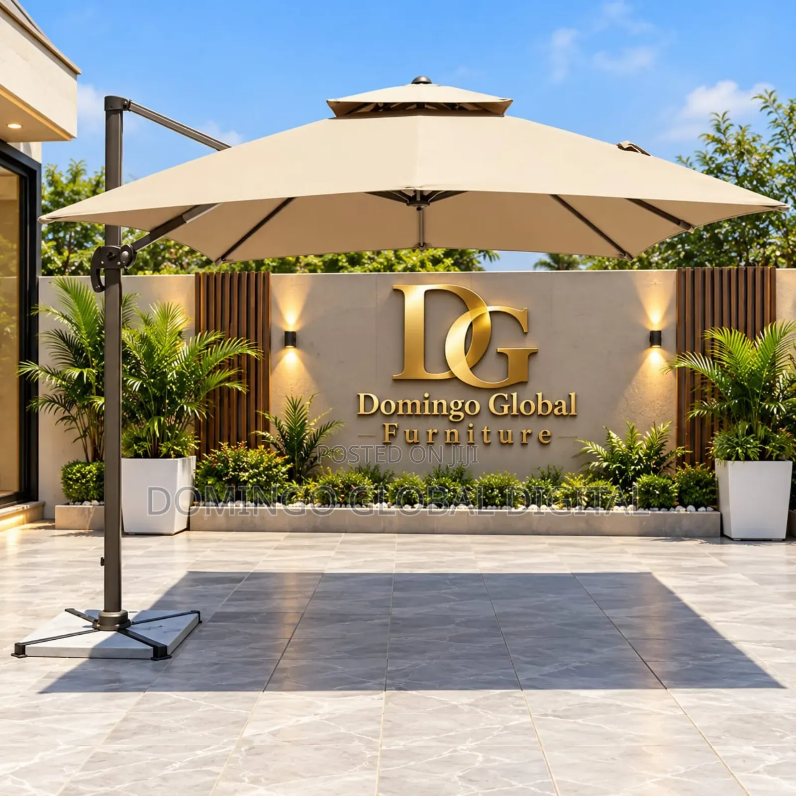 Large Square Cantilever Patio Umbrella With a Double-Tier Vented Canop