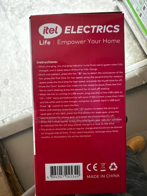 Itel Rechargeable Table Fan