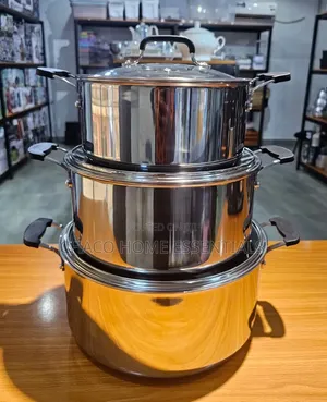 3pcs Tri-Ply 316 Titanium Stainless Steel Honeycomb Pot Set
