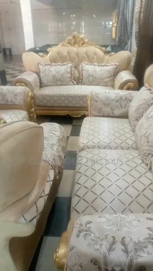 Luxury Cream and Gold Sofa Set, Foreign Made.