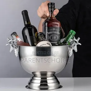 7L Luxury Wine Bucket – Silver / Gold