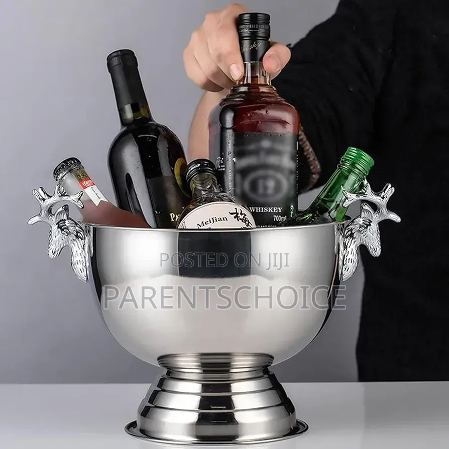 7L Luxury Wine Bucket – Silver / Gold