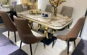 Classy Dinning Table Set With Cream Color Finishing