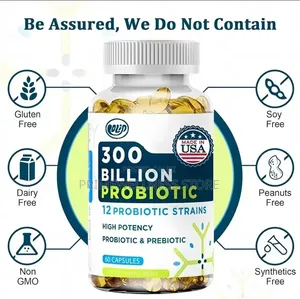 300 Billion High Potency Probiotic Prebiotic, 12 Probiotic Strains