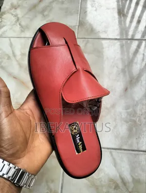 Leather Red Half Shoe for Men