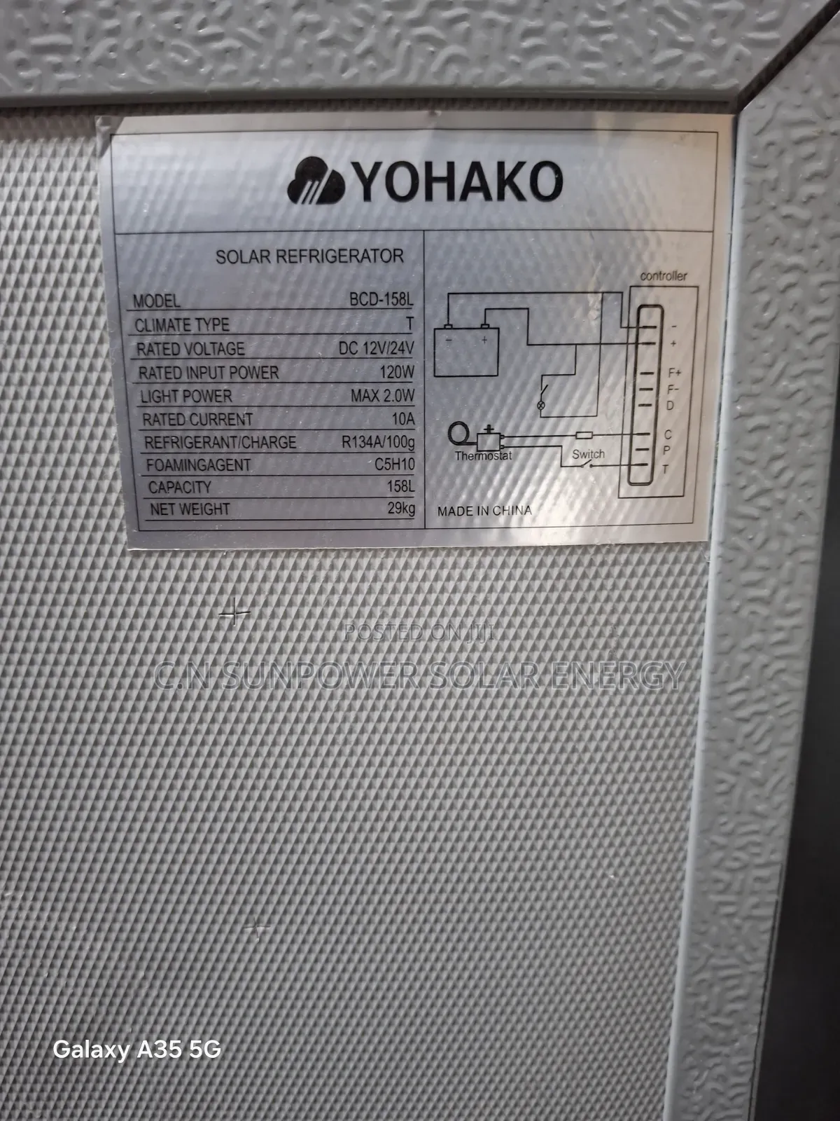 Yohako 158L AC/DC Solar Refrigerator /DC_12V/24V