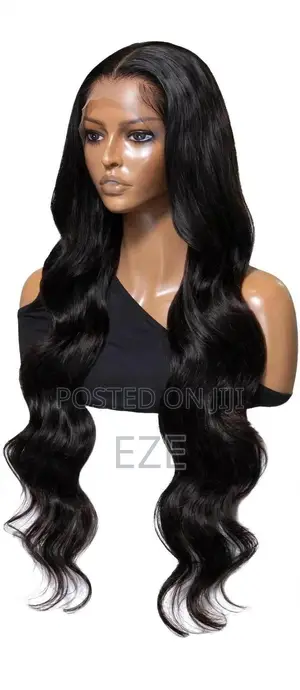 28 Inches Body Wave Lace Frontal Wig Black Wear and Go