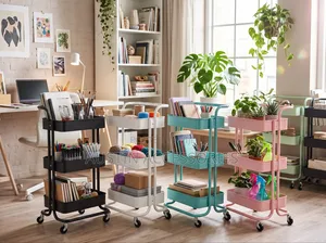 3-Layer Rolling Utility Cart / Storage Trolley. [1, 2]
