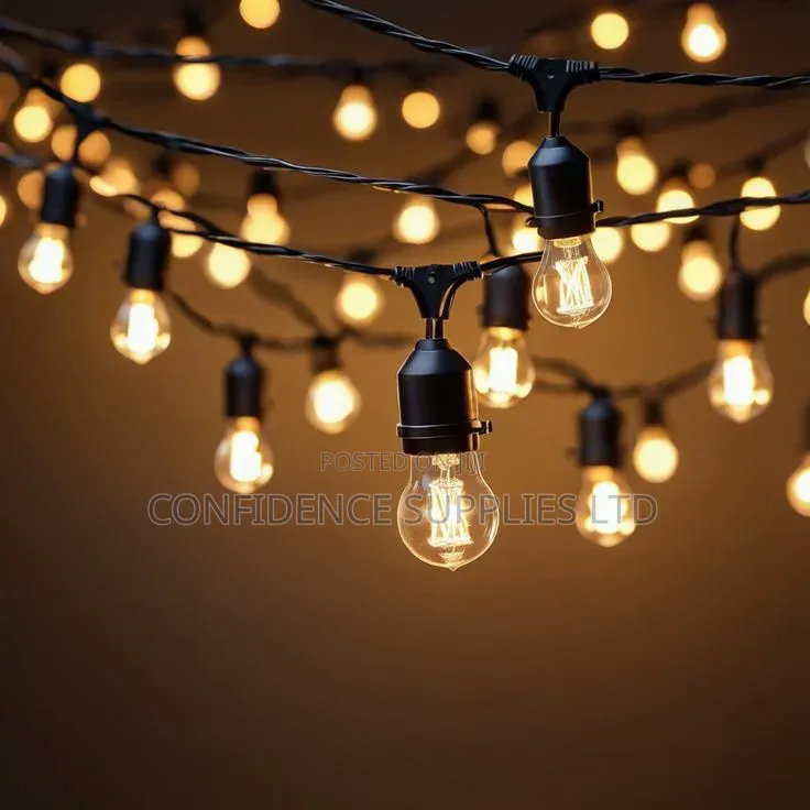 String Light Lamp Holder 10meter 20bulb Complete With Bulb