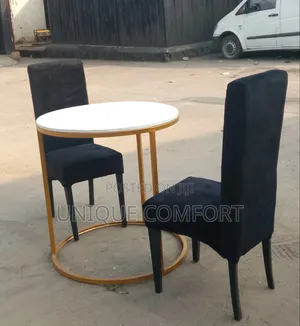 Brand New 2 Seaters Glossy Dining Set With Iron Stand