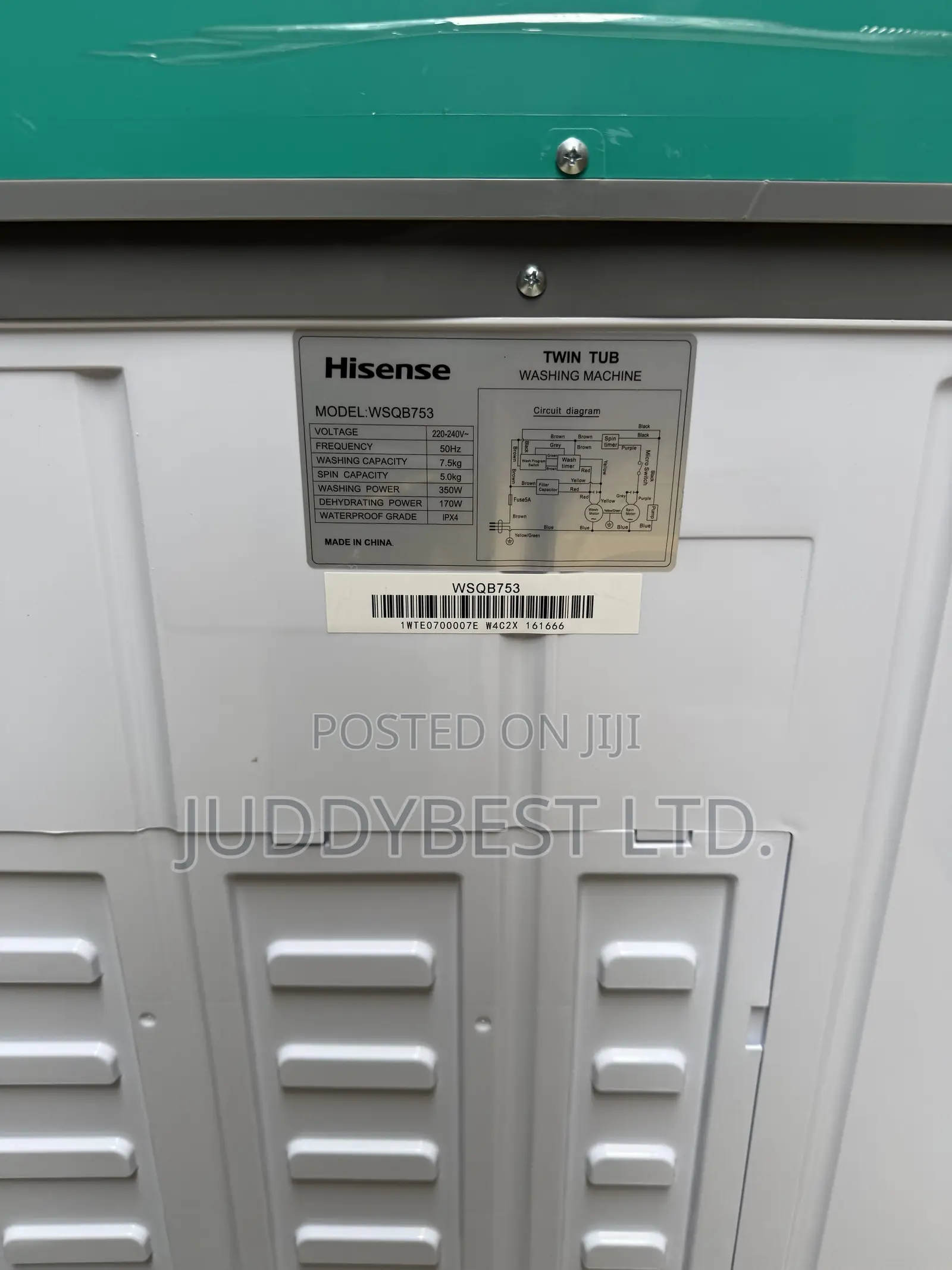 Hisense Twin Tub 7.5KG Washing Machine