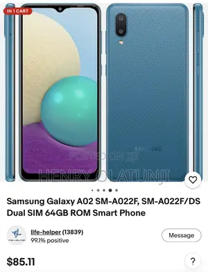 Samsung Galaxy A02 64 GB Blue
