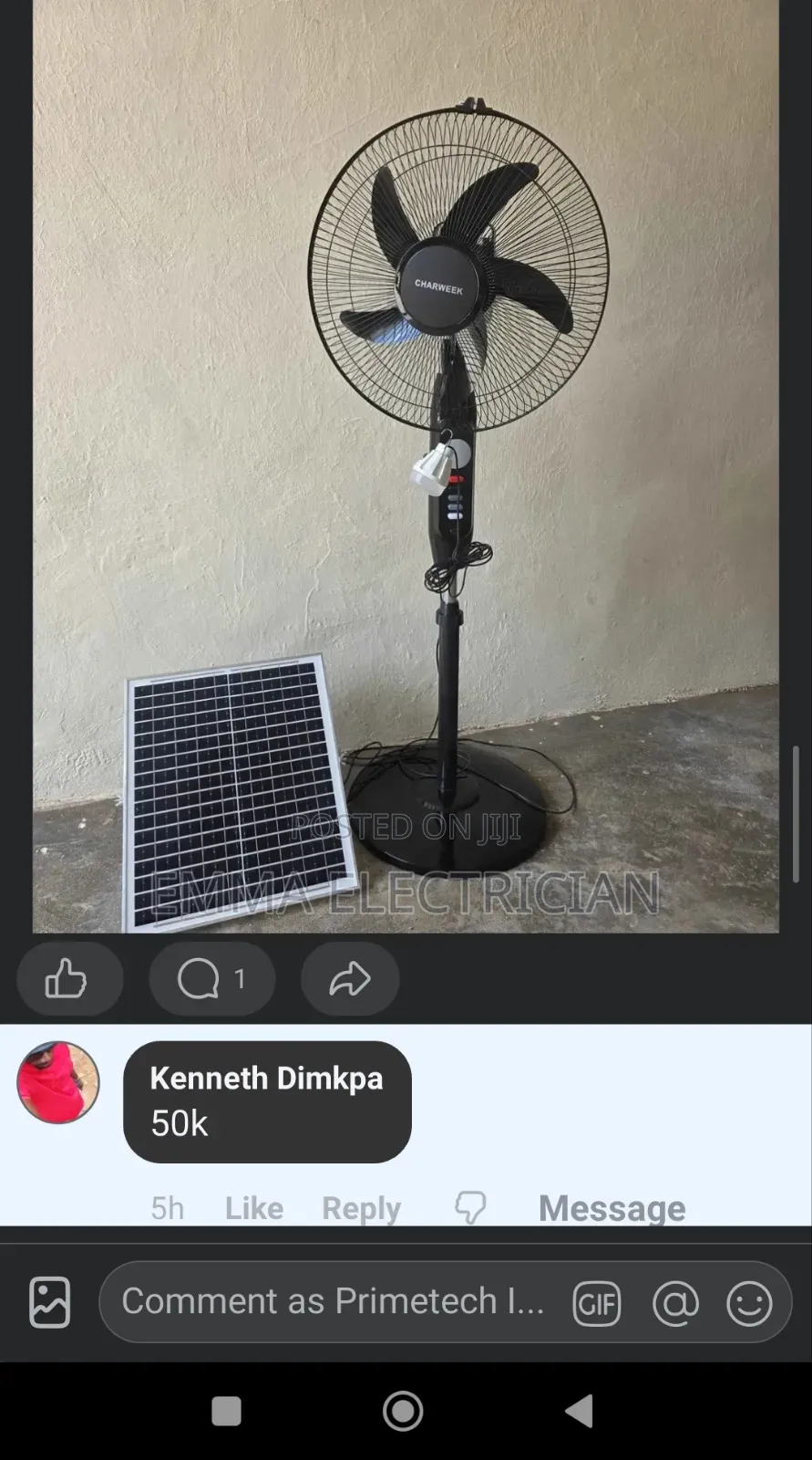 16 Inches Solar Fan