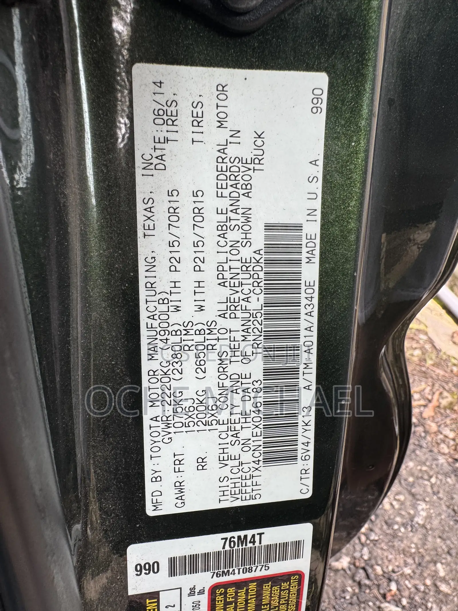 Toyota Tacoma 2015 Green