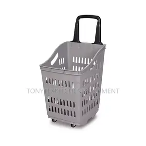 Supermarket Shopping Basket With Wheels and Handle