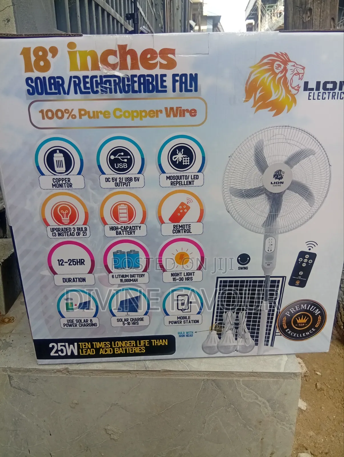 Lion Rechargeable Fan