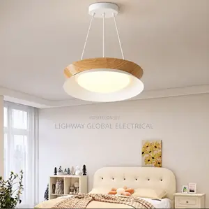 Iron Ring Wooden Designer Eye Protection Creative Bedroom Chandelier