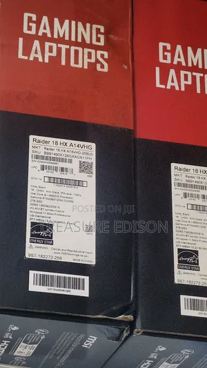 New Laptop MSI Raider 18 HX AI A2XW 128GB Intel Core Ultra 9 SSD 2T