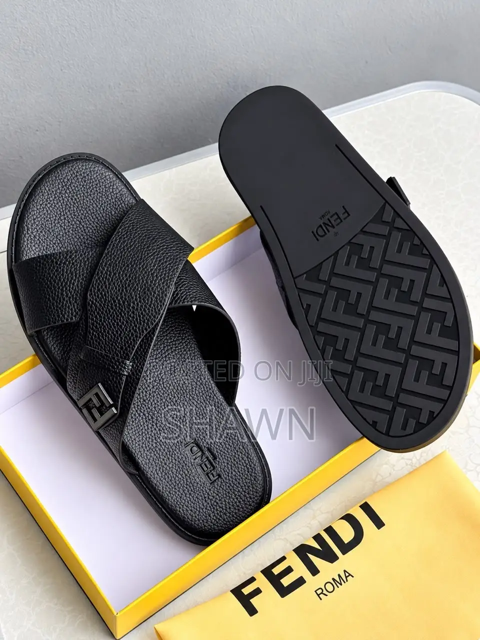 Fendi Luxury Leather Slippers