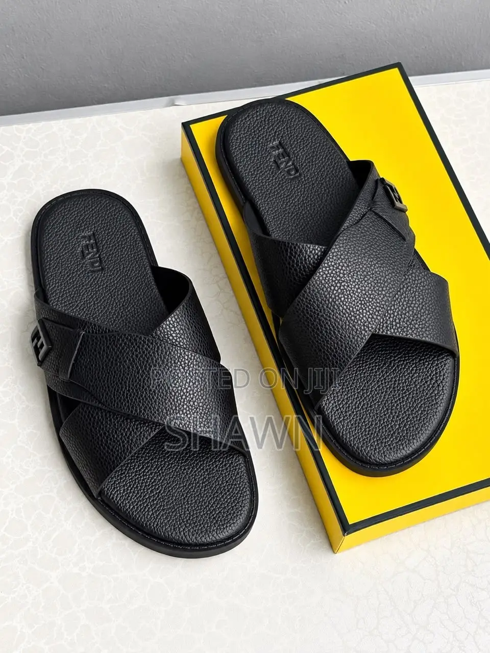 Fendi Luxury Leather Slippers