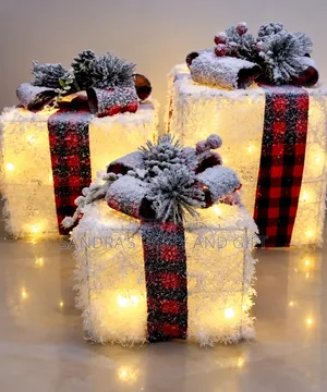Christmas Prelit Snow Boxes