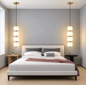 A Set of Four Bin High End Nordic Bedside Drop Light With Eye Care.