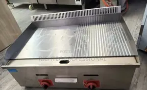Commercial Countertop Combination Gas Griddle & Grooved Grill Plate