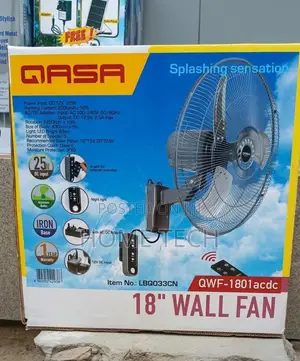 Qasa 18-Inch AC/DC Inverter Wall Fan With Remote Control