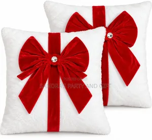 Luxury Christmas Throw Pillow Covers With Velvet Bows