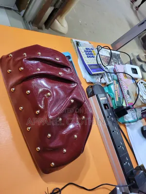 Wine Medium Studded Party Clutch