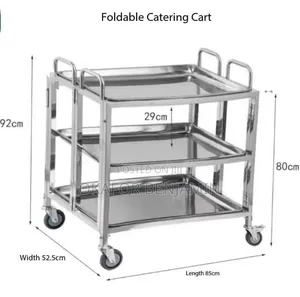 High Quality Stainless Steel Foldable Food Trolley