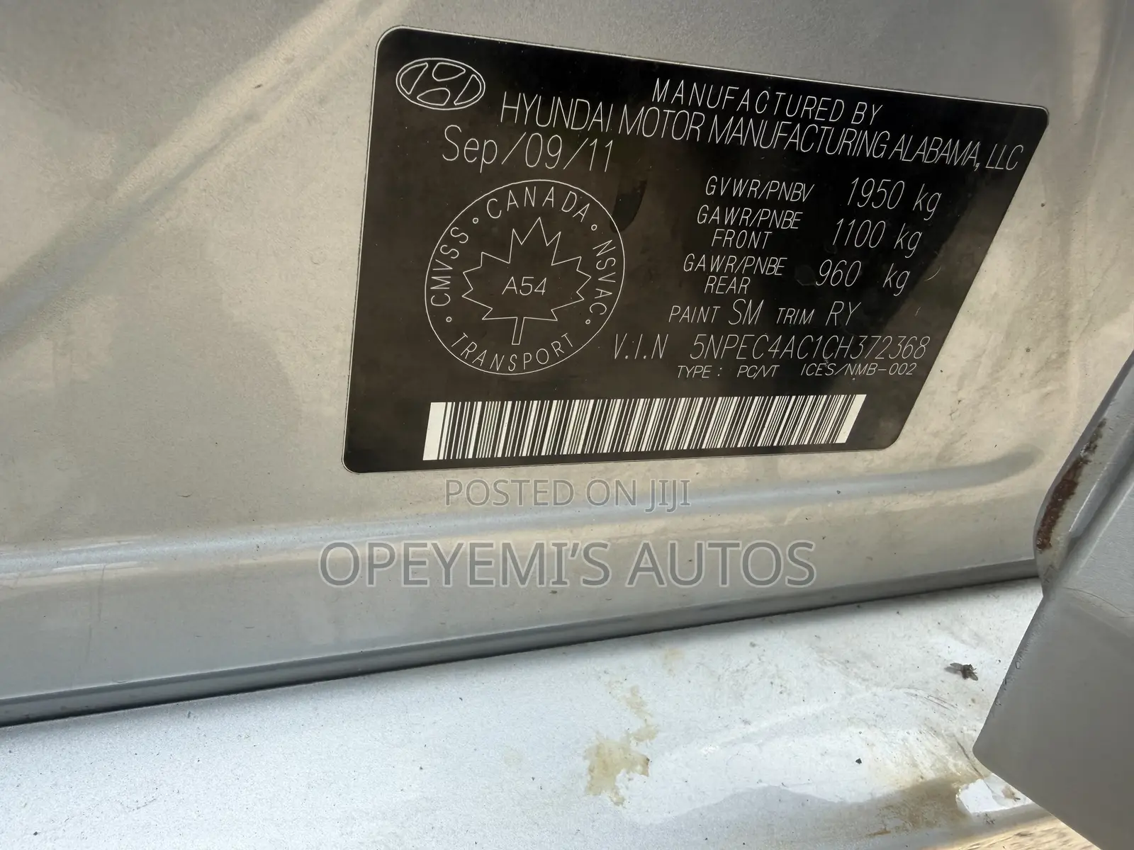 Hyundai Sonata 2012 Silver