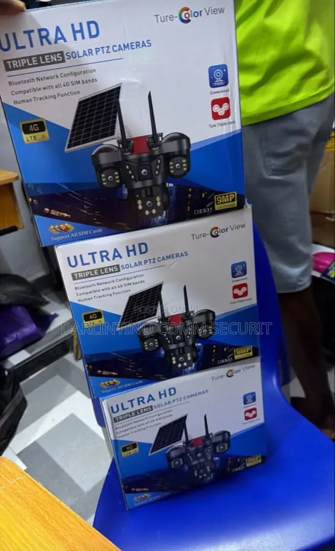 Essecloud / Eseecloud Triple-Lens 9MP 4G Solar PTZ Camera (Model T31).