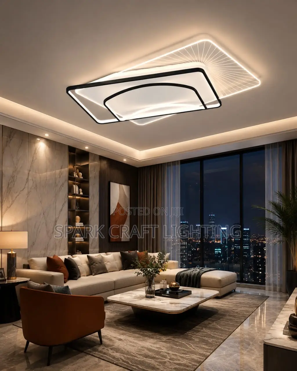 Luxury Infinity Frame LED Ceiling Light by 1100mm