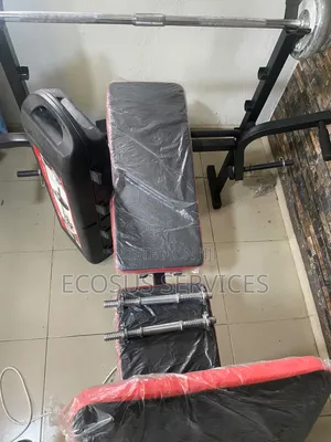 Complete Home Gym Set–workout Bench+50KG Chrome Barbell & Dumbbell